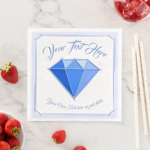 Sapphire Gemstone. Jewelry. 45 Wedding Anniversary Paper Dinner Napkins