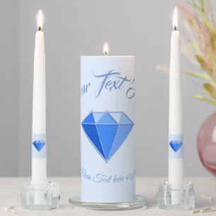 Sapphire Gemstone. Jewelry. 45 Wedding Anniversary Unity Candle Set