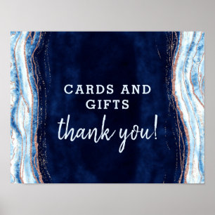 Sapphire Geode Cards & Gifts Wedding Table Sign