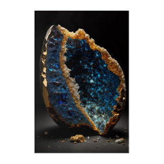 Sapphire Geode Stone. Acrylic Print