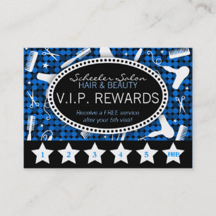 Sapphire Glam Custom Salon Loyalty Punch Card