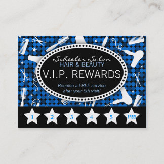 Sapphire Glam Custom Salon Loyalty Punch Card