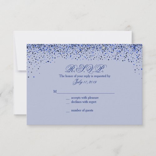 Sapphire Glitz Glitter Wedding Response Cards