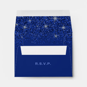 Sapphire Glitz Glitter Wedding, Response Envelope