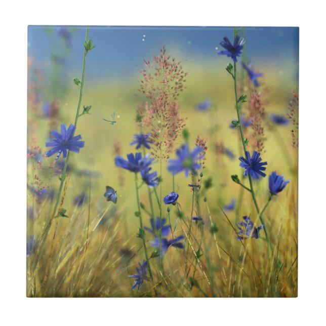 Sapphire & Gold Decorative Tile / Trivet (Front)