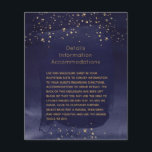 Sapphire & Gold Wedding Details Enclosure<br><div class="desc">Use this sheet in your invitation suite to offer information on directions, or accommodations or offer a wish or an ask. Resplendent in sapphire and gold, a minimalist invitation in deep navy blue watercolour with classic English script calligraphy, ignited by splashes of shimmering gold. Customizable for any occasion, the collection...</div>