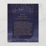 Sapphire & Gold Wedding Details Enclosure<br><div class="desc">Use this sheet in your invitation suite to offer information on directions, or accommodations or offer a wish or an ask. Resplendent in sapphire and gold, a minimalist invitation in deep navy blue watercolour with classic English script calligraphy, ignited by splashes of shimmering gold. Customizable for any occasion, the collection...</div>