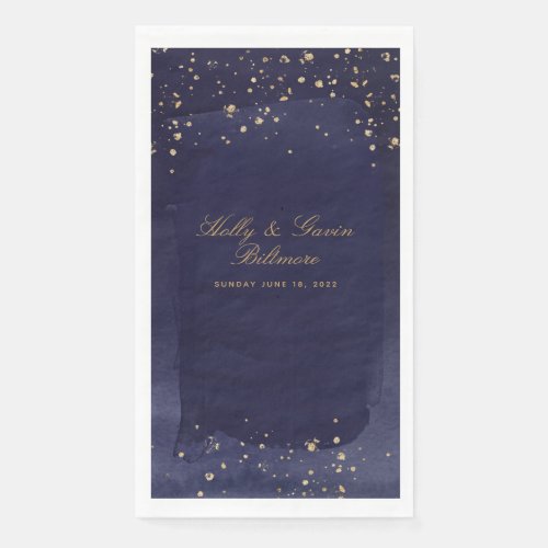 Sapphire  Gold Wedding Dinner Napkins