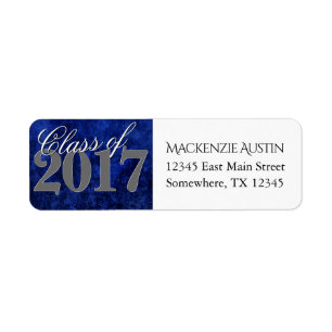 Sapphire Grad Blue Royal Cobalt Azure Year Label