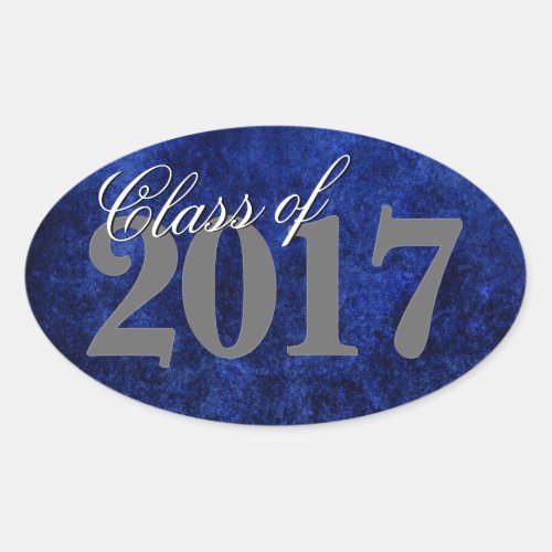 Sapphire Grad  Blue Royal Cobalt Azure Year Oval Sticker