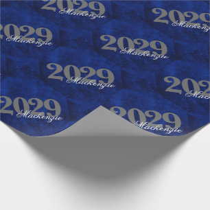 Sapphire Grad Blue Royal Cobalt Azure Year Wrapping Paper