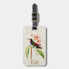 Sapphire Hummingbird Vintage Art Monogram