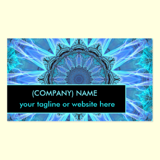 Sapphire Ice Flame, Crystal Wheel Aqua Blue Bright Double-Sided Standard Business Cards (Pack Of 100)