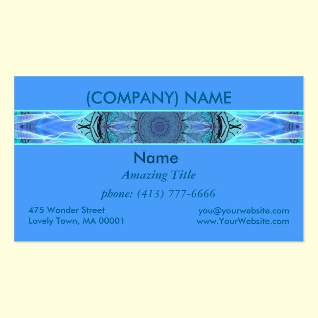 Sapphire Ice Flame, Crystal Wheel Aqua Blue Modern Double-Sided Standard Business Cards (Pack Of 100)