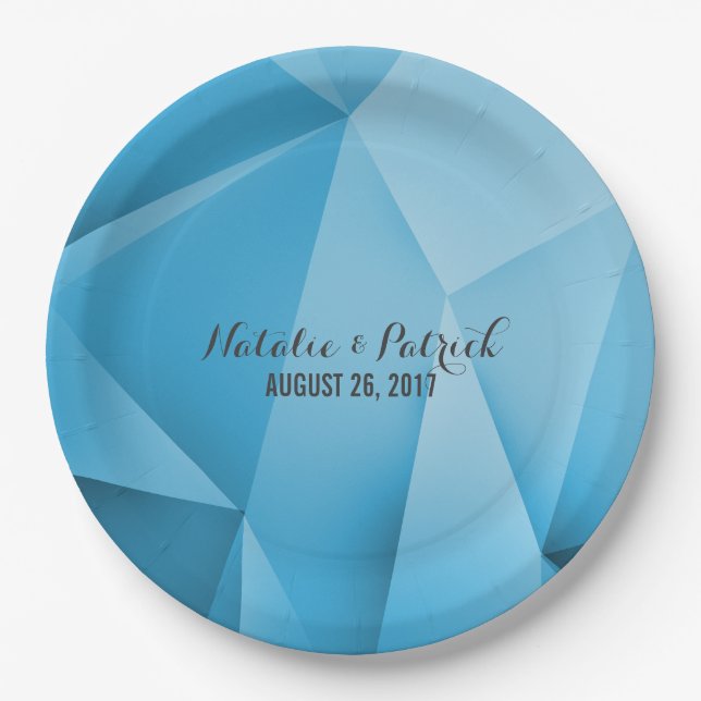 Sapphire Jewel Tones Wedding Paper Plates (Front)