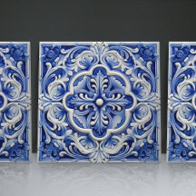 Sapphire Lisbon Patterned Ceramic Design