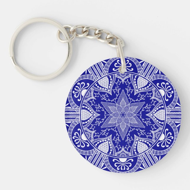 Sapphire Mandala Keychain (Front)