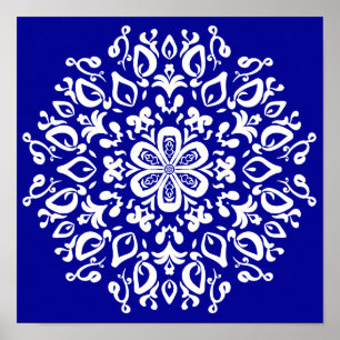 Sapphire Mandala Poster