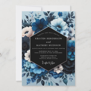 Sapphire Moody Bloom Wedding Invitation