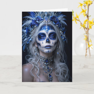 Sapphire Moon Calavera – Blue Celestial Day of the Card