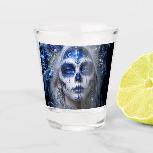 Sapphire Moon Calavera – Blue Celestial Shot Glass