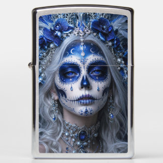 Sapphire Moon Calavera – Blue Celestial Zippo Lighter