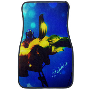 Sapphire N Aqua Sunflower Car Mats *Personalized