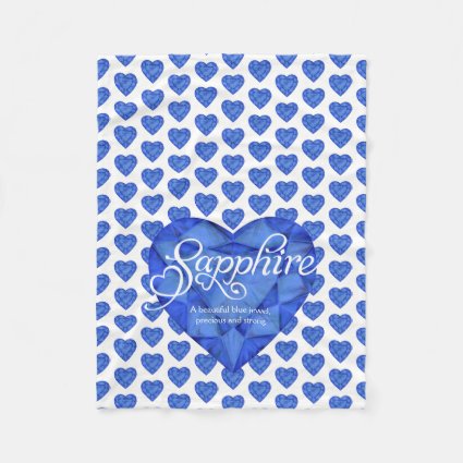 Sapphire name meaning watercolor heart gem blanket
