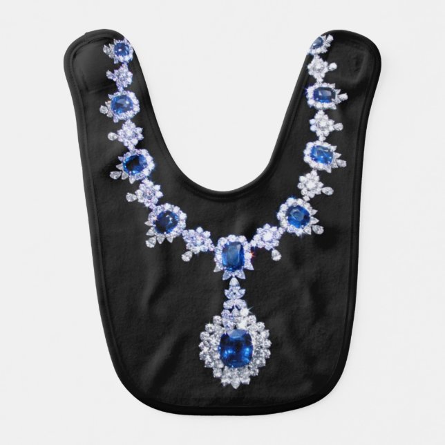 Sapphire Necklace September Birthstone Baby Bib (Front)