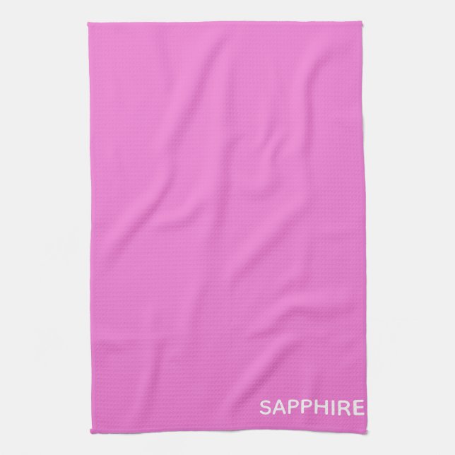 Sapphire pink color name kitchen towel (Vertical)