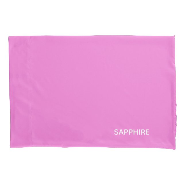 Sapphire pink color name pillow case (Front)