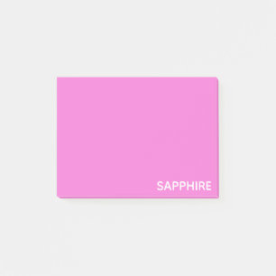 Sapphire pink color name post-it notes