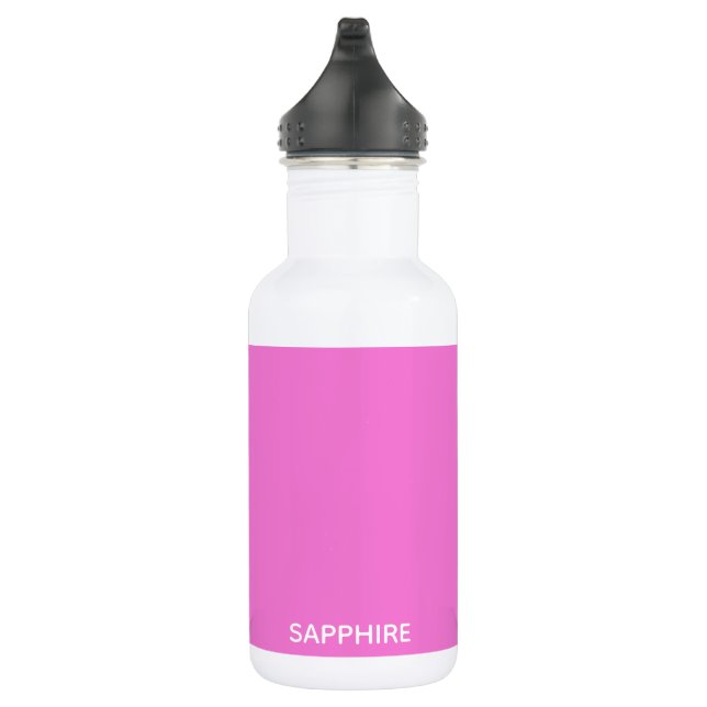 Sapphire pink color name stainless steel water bottle (Right)