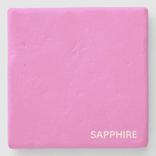 Sapphire pink color name stone coaster