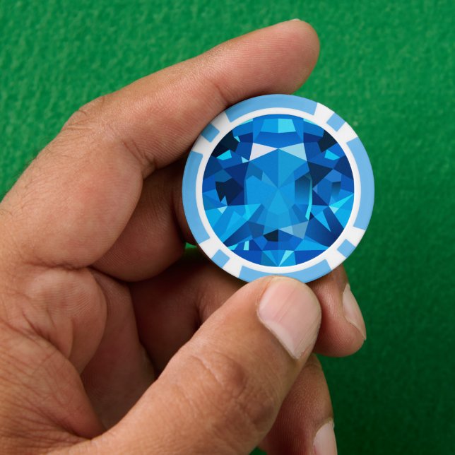 Sapphire Poker Chips (Hand)