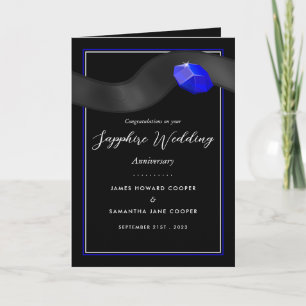 Sapphire Ribbon, 45 Year Wedding Anniversary Card