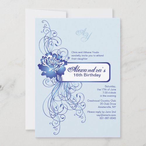Sapphire Rose Invitation