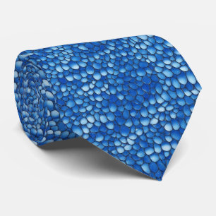 Sapphire Scale Pattern Neck Tie