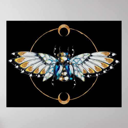 Sapphire Scarab Poster