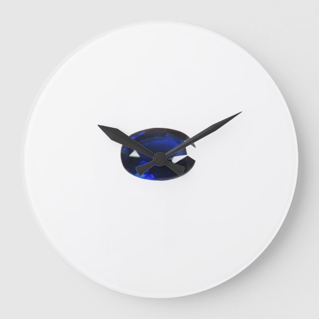 Sapphire September Birthstone Blue Large Clock (Front)