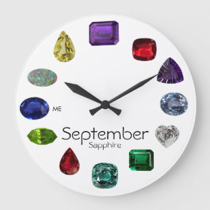 Sapphire, September Birthstone Large Clock
