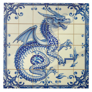 sapphire serpent dragon tile