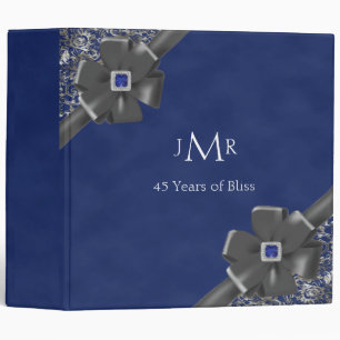 Sapphire Silver 45th Wedding Anniversary Binder