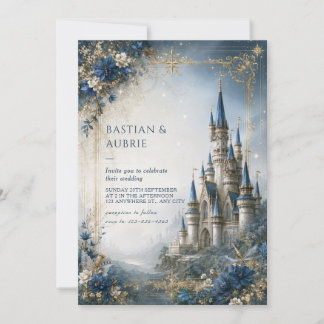 Sapphire Star Castle Wedding Invitation