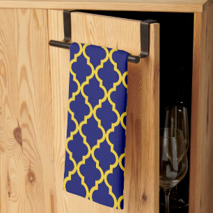 Sapphire Sun: Blue & Yellow Boho Moroccan Elegance Kitchen Towel