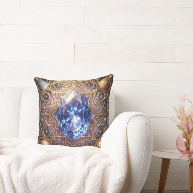 Sapphire – The Stone of Truth and Wisdom´2 Throw Pillow (Couch)