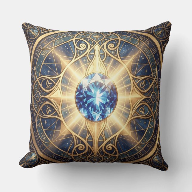 Sapphire – The Stone of Truth and Wisdom´2 Throw Pillow (Front)