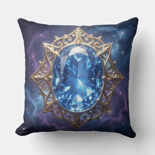 Sapphire – The Stone of Truth and Wisdom´5 Throw Pillow (Front)