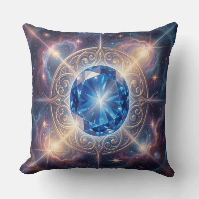 Sapphire – The Stone of Truth and Wisdom´6 Throw Pillow (Front)