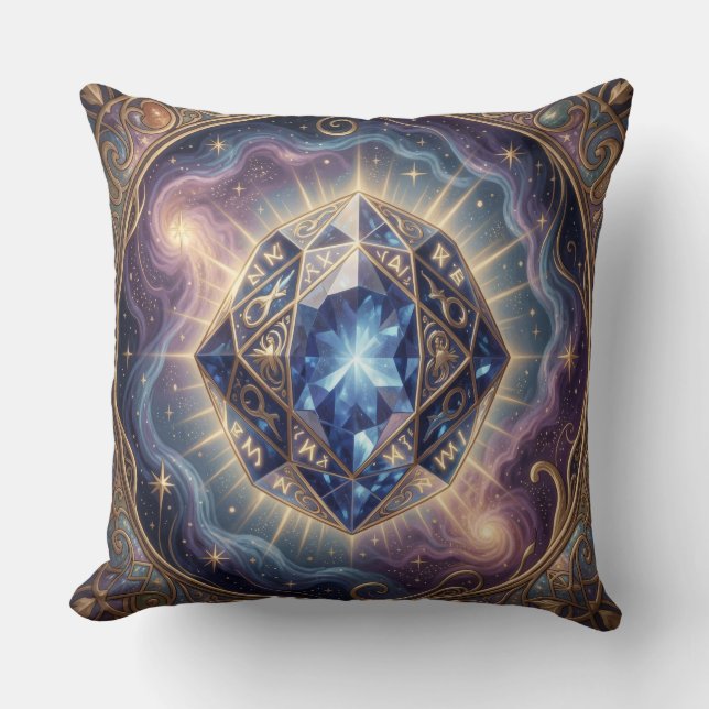 Sapphire – The Stone of Truth and Wisdom´7 Throw Pillow (Front)